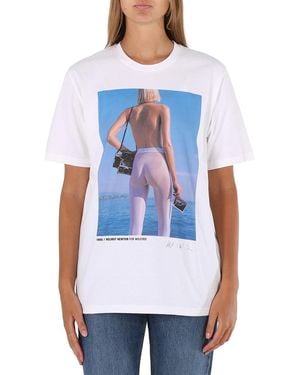 Wolford Ladies Short-Sleeve Newton Cotton T-Shirt - White