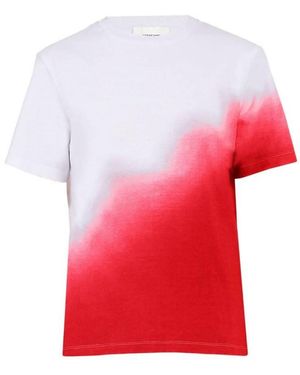 Ferragamo Gradient-Dye Cotton T-Shirt - Red