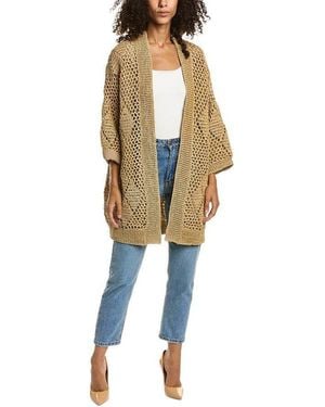 Brunello Cucinelli Open-Knit Long Cardigan, Size Small - Multicolour