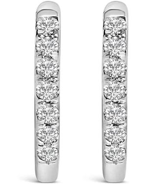 Haus of Brilliance 10K 1/4 Cttw Diamond Double Sided Huggie Hoop Earrings - White