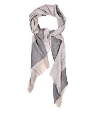 Brunello Cucinelli Pebble Cashmere Two-Tone Scarf, One Size - Grey