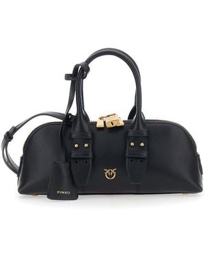 Pinko Small Escape Leather Shoulder Bag - Blue