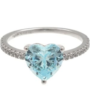 Apm Monaco Sterling Heart Ring - Blue
