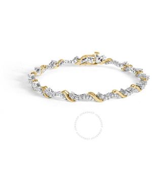 Haus of Brilliance 10K And 2.00 Cttw Diamond "S" Link 7" Bracelet (H-I Color, I2-I3 Clarity) - Metallic