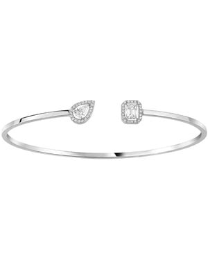Messika 18K My Twin Toi & Moi Thin Diamond Bangle - Metallic