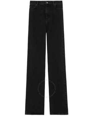 Burberry High-Rise Straight-Leg Denim Jeans, - Black