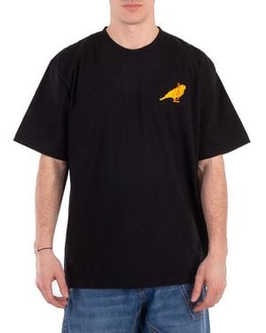 JW Anderson Anchor Logo-Embroidered Cotton T-Shirt - Black