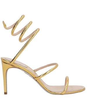 Rene Caovilla Dark Leather Sandals, Brand Size 36 (Us - Metallic