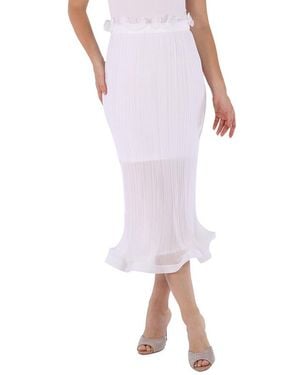 Burberry Ladies Optic Plisse Ruffle Detail Skirt, Brand Size 8 (Us - Pink