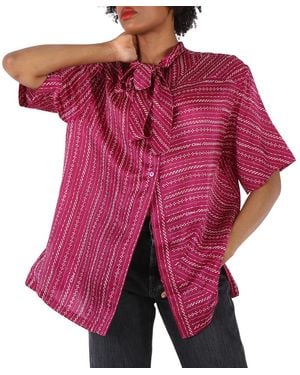 Chloé Ladies Bow Tie Silk Blouse, Brand Size 38 (Us Size 4) - Red