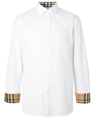 Burberry Sherwood Monogram Motif Poplin Shirt - White