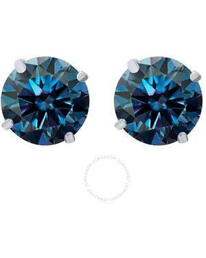 Maulijewels 2.50Ct 14K Gra Certified D-Vvs1 Round Moissanite Diamond Screw Back Studs Earrings For - Blue