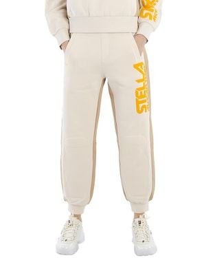 Stella McCartney Ladies Log Print Tracksuit Cotton Trousers, Brand Size 38 (Us - Natural