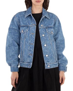 Bally Logo-Print Cotton Denim Jacket - Blue