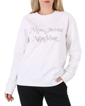 Marc Jacobs Ladies New York Logo Sweatshirt - White