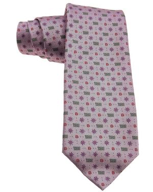 BVLGARI Logomania Logo B Stars Silk Tie - Purple