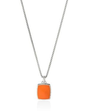 John Hardy Tag Necklace, Sterling Enamel 22" - Metallic