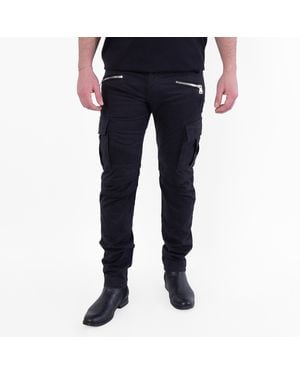 Balmain B Embossed Cotton Cargo Jean - Blue