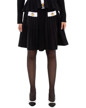 Balmain High-Waisted Ribbed-Knit Mini Skirt - Black