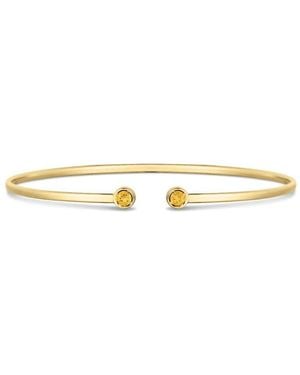 Tresorra 14K Citrine Open Cuff Bangle Bracelet - Metallic