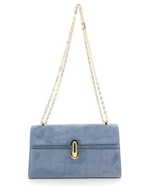 SAVETTE Chain Symmetry Clutch With Metal Details - Blue