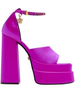 Versace Medusa Aevitas Platform Sandals - Purple