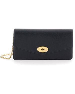 Mulberry Darley Clutch Bag With Chain - Blue
