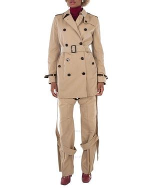 Burberry Gabardine Kensington Trench Coat - Natural