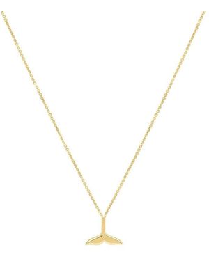 Tresorra 14K Whale Tail Pendant Necklace - Metallic