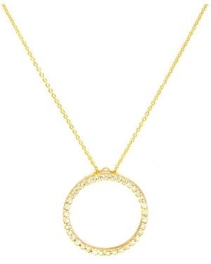 Roberto Coin 18K Open Diamond Circle Pendant Necklace - Metallic