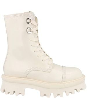 Ferragamo Ferragamo Kira Leather Combat Boots - Natural
