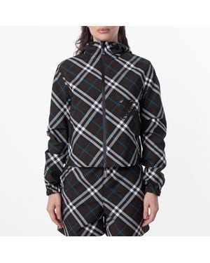 Burberry Reversible Cropped Check Jacket - Black