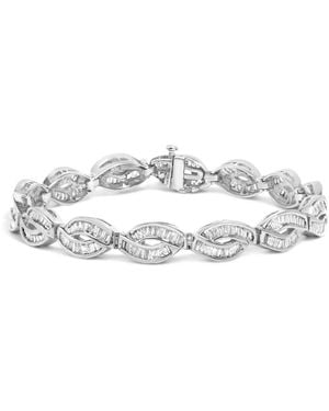 Haus of Brilliance 14K 2.00 Cttw Channel Set Baguette Diamond Vintage Style Link Bracelet (G-H Colour, Si1-Si2 Clarity) - Metallic