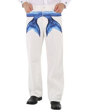 Burberry Mermaid Tail Printed Cotton-Denim Jeans - Blue