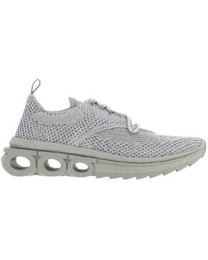 Ferragamo Nima Knit Low-Top Sneakers - Gray