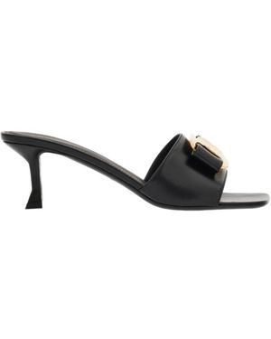 Ferragamo Vara Bow Slip-On Slide Sandal - Black