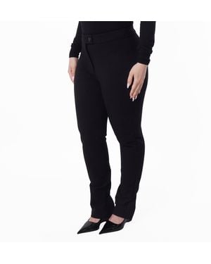 Ferragamo Ferragamo Slim Fit Wool Blend Tailored Trousers, Brand Size 42 Us Size 8 - Black
