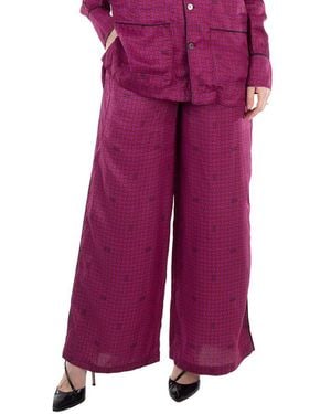 KENZO Graphic-Print Elasticated Waist Pant, Brand Size 38 (Us - Purple