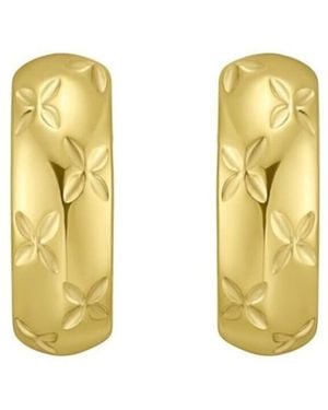 Tresorra 14K Small Florentine Hoop Earrings - Yellow