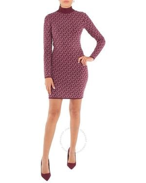 MICHAEL Michael Kors Logo Jacquard Funnel Neck Dress - Red