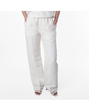 Burberry Tailored Straight-Leg Trousers, Brand Size 4 Us - White
