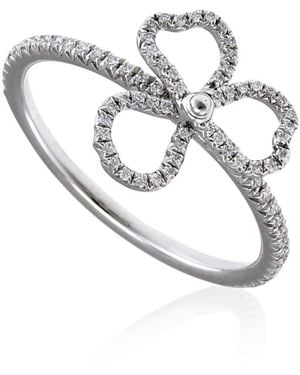 Tiffany & Co. Co. Ladies Paper Flowers Diamond Open Flower Ring - White