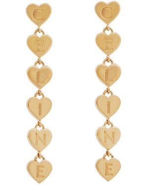 Celine Cur Heart Earrings - Metallic