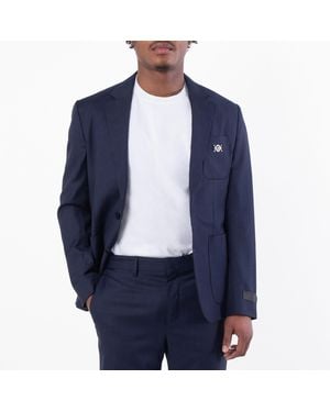 Versace Medusa Wool Single-Breasted Blazer, Brand Size 46 Us - Blue
