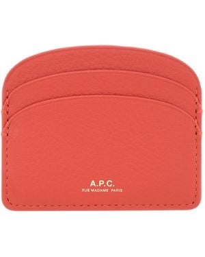 A.P.C. Demi-Lune Cardholder - Red