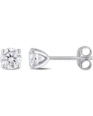 Amour 1 Ct Dew Created Moissanite Solitaire Stud Earrings - Metallic
