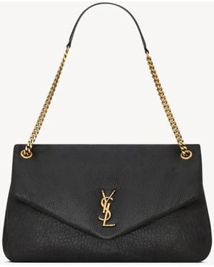 Saint Laurent Leather Big Calypso Shoulder Bag - Black