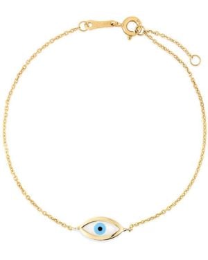 Tresorra 14K Mop & Enamel Evil Eye Bracelet - Metallic