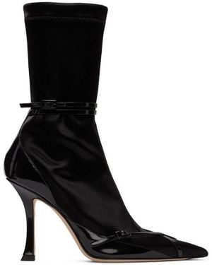 Jimmy Choo X Mugler Techno Jersey Ankle Boots, Brand Size 35 Us - Black