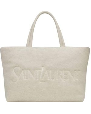 Saint Laurent Padded Jersey Tote Bag - Natural